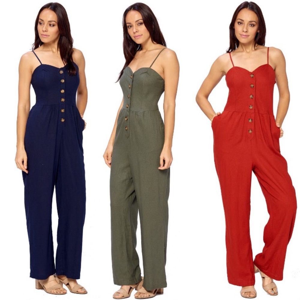Linen romper pants
